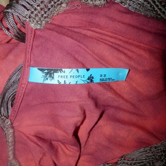 FREE PEOPLE Top Tank Medium Pink Macrame - Picture 5 of 5